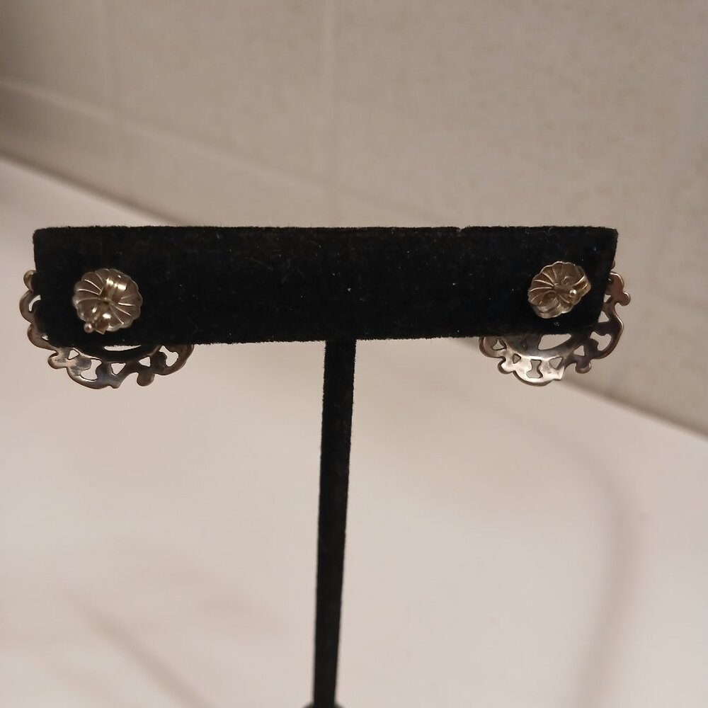 Silver Rodeo Sterling Silver Button Earrings - image 4